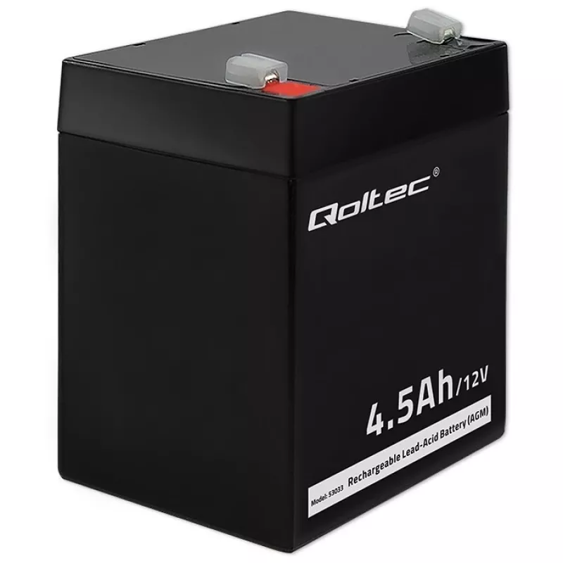 Qoltec 53033 batteria AGM 12 V 4,5 Ah, max 1,35 A, senza manutenzione