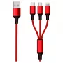 Cavo USB 2GO 797150 1,5m USB B USB C/Micro-USB B/Lightning rosso