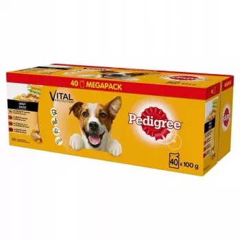 Cibo umido per cani Pedigree Vital Protection salsa 100 g bustina, confezione da 40, cani adulti, gusto pollo, umidità 82,5%