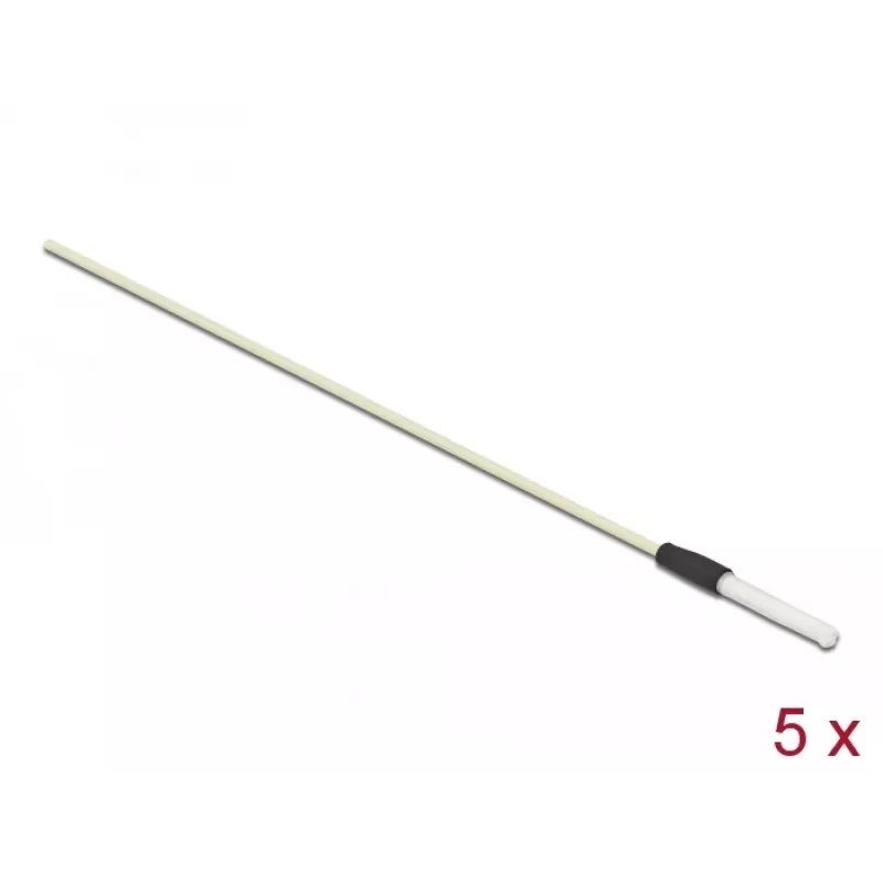 Delock 86781 Bastoncini per la pulizia della fibra ottica, 15 cm, bianco, 5 pz.