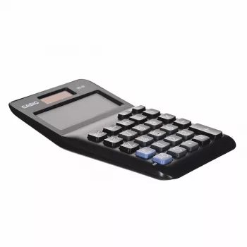 Calcolatrice da tavolo CASIO MS-8F – 8 cifre, batteria/solare, 26 tasti, funzioni valuta e tasse, calcolo profitto, nera