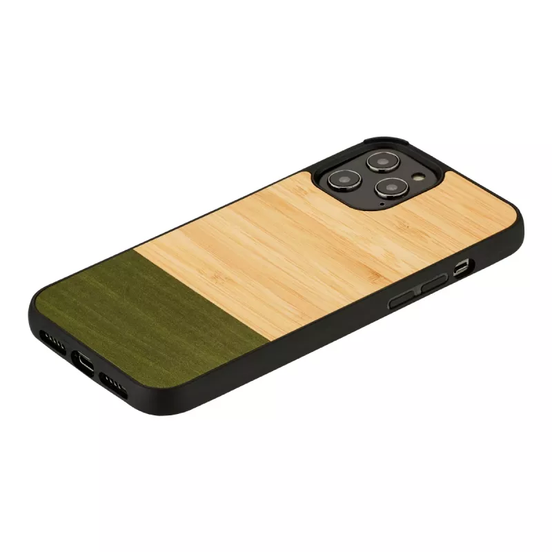Custodia protettiva per cellulare in bambù e legno di man and wood per iPhone 12 Pro Max — Forest nero
