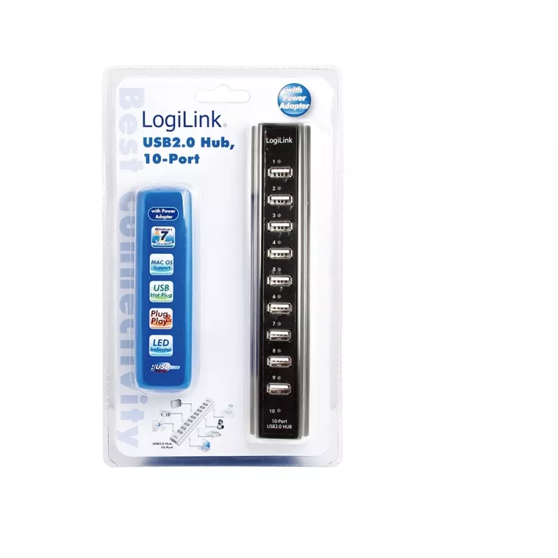LogiLink UA0096 Hub USB 480 Mbit/s nero
