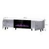 Mobile TV Cama Meble PAFOS EF con camino elettrico 180x42x49 cm, nero opaco, 2 ante, 1400–1600 W