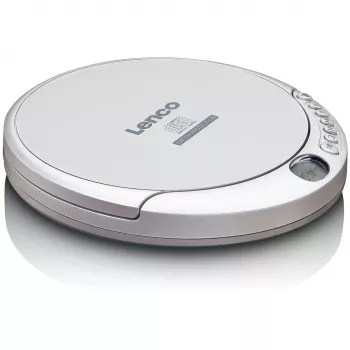 Lettore CD portatile Lenco CD-201SI con funzione audiolibro e ricarica, argento