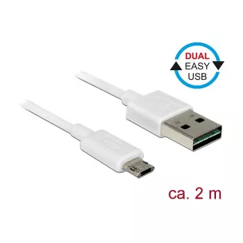 Cavo USB DeLOCK 84808 USB 2.0 2 m USB A Micro-USB B bianco