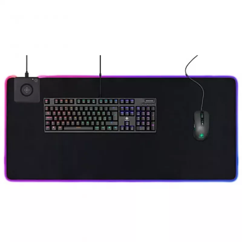 Deltaco GAM-092 - nero - monocromatico - neoprene - USB - tappetino mouse gaming