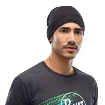 Fascia collo Buff 100637 nera unisex lana merino senza cuciture 47 g – per ciclismo, escursionismo, trekking
