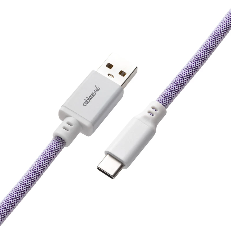 CableMod Classic Coiled CM-CKCA-CW-PW150PW-R cavo a spirale per tastiera, da USB-C a USB-A, 150 cm, Rum Raisin