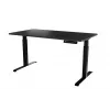 Scrivania cama meble MOON LONG con regolazione elettrica in altezza 150x80 cm, piano rettangolare in truciolare, altezza 72–120 cm, nero/antracite