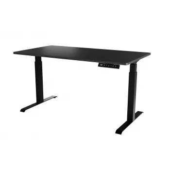 Scrivania cama meble MOON LONG con regolazione elettrica in altezza 150x80 cm, piano rettangolare in truciolare, altezza 72–120 cm, nero/antracite