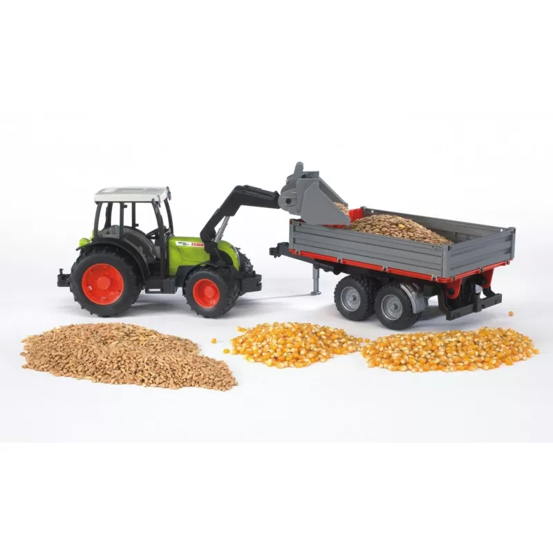 Trattore giocattolo Bruder Claas Nectis 267 F con rimorchio ribaltabile