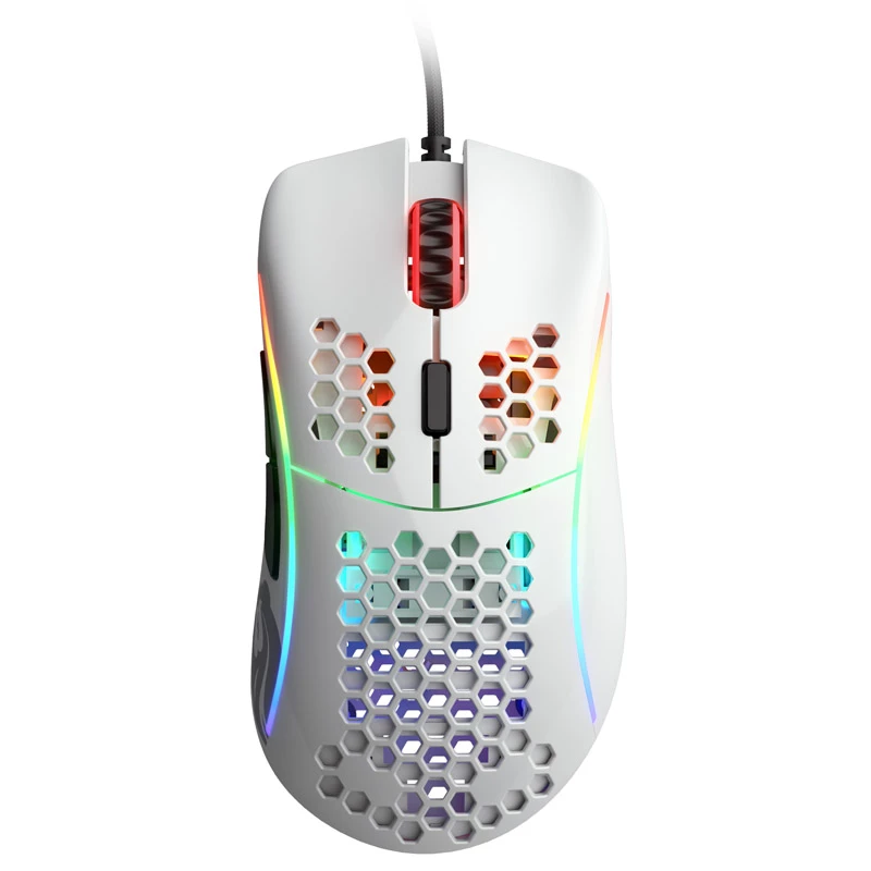 Glorious Model D mouse da gaming - bianco, lucido + Grip Tape - nero