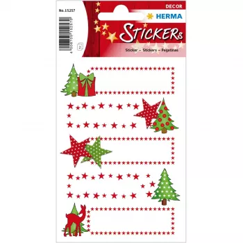 HERMA 15257 adesivi stelle e abeti, 10 etichette