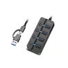 Hub USB 3.2 Gen1, 4x USB-A interruttore on/off