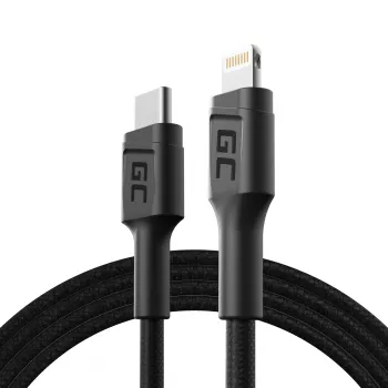 Cavo Lightning a USB-C Green Cell KABGC07, 1 m, nero, Lightning (maschio) a USB-C (maschio), 480 Mbit/s