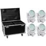 Set luci LED EUROLITE TMH-X4 White – 4 fari con custodia da trasporto e ruote