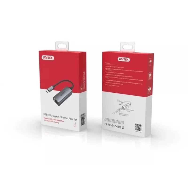 Scheda di rete Unitek U1312A, IEEE 802.3, grigio, cavo 0,5 m