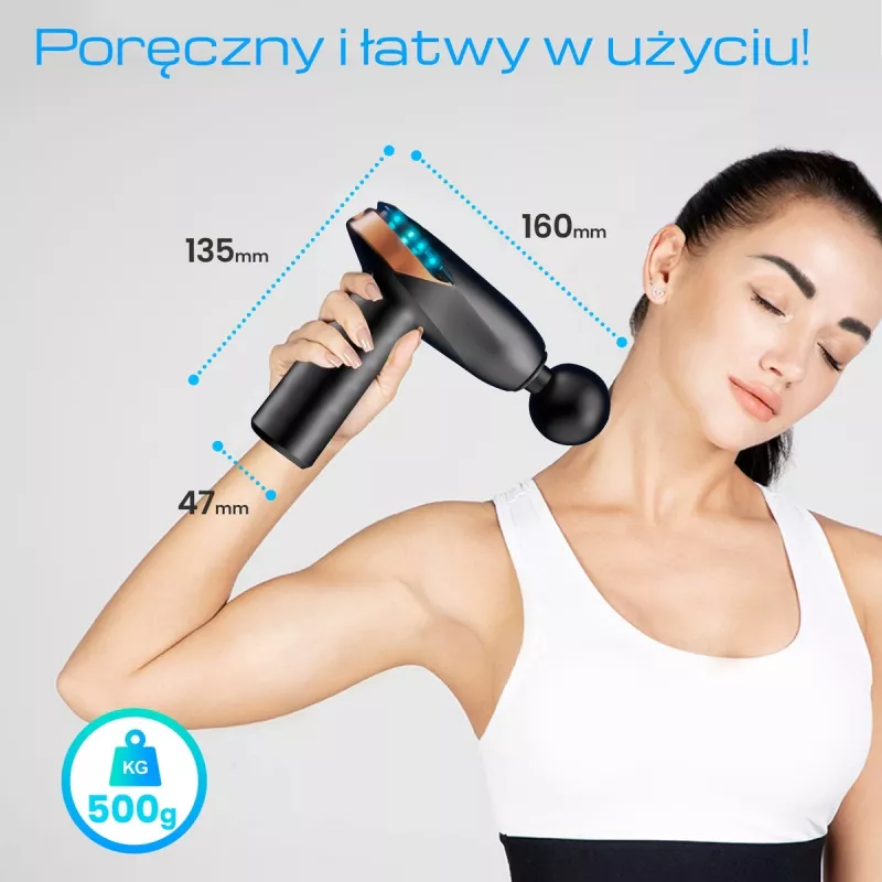 Pistola massaggiante Extralink MSG-02-LITE 3200 giri/min 6 accessori