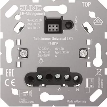 Dimmer Jung 1711DE universale LED, controllo rotativo/a pressione, per lampade LED
