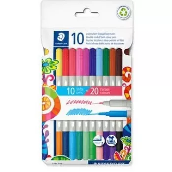 Marker a doppia punta bicolore Staedtler 10 pz. modello 200-14627 — 10 marker, doppia punta, due colori