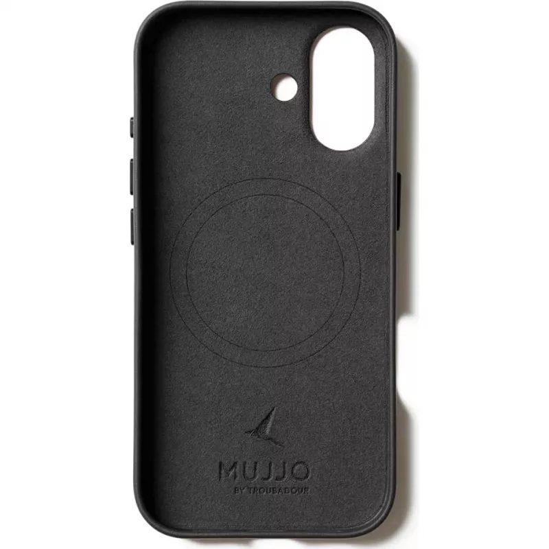 Mujjo Full Leather Case MagSafe custodia per iPhone 17 nero