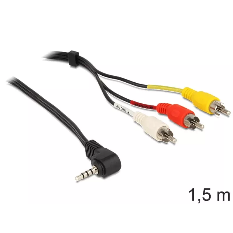 Adattatore per cavo video DeLOCK 84504 1,5 m 3,5 mm 3 x RCA nero