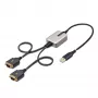 StarTech.com cavo adattatore da USB a seriale a 2 porte 2ft (60cm), viti/dadi DB9 sostituibili, mantenimento COM, USB-A a DB9 RS232, FTDI, protezione ESD livello 4, Windows/macOS/ChromeOS/Linux – costruzione robusta in TPE