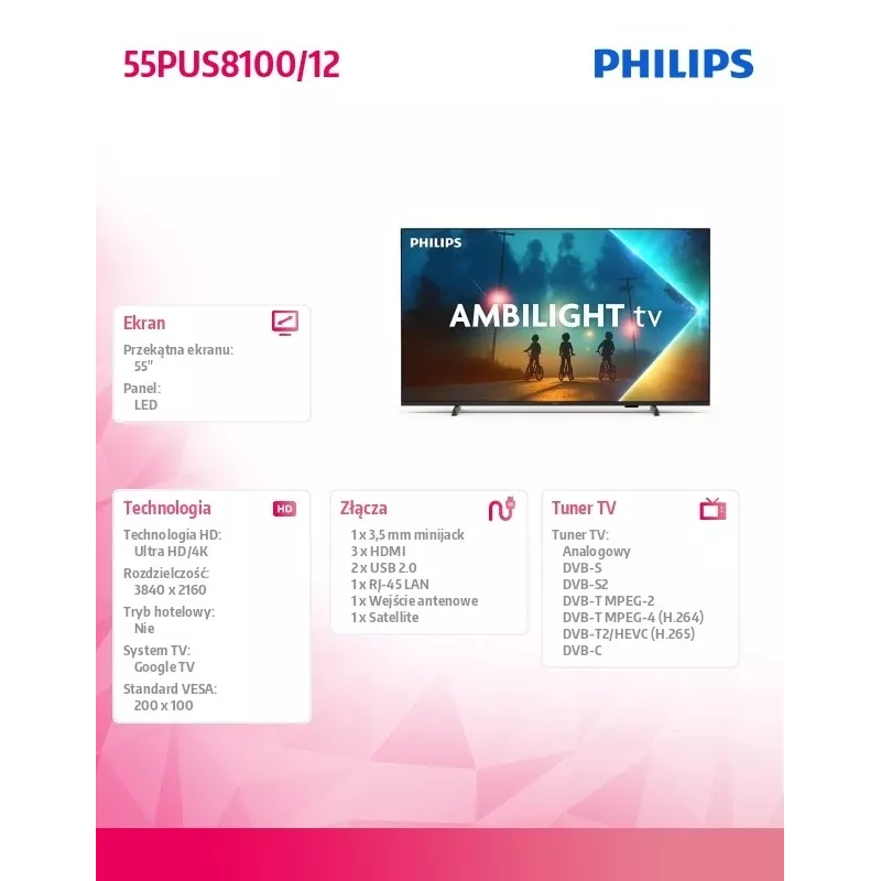TV LED Philips 55PUS8100/12 55