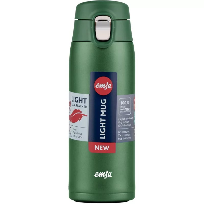 Tazza termica EMSA N2151900, verde scuro, 0,4 L, coperchio a scatto