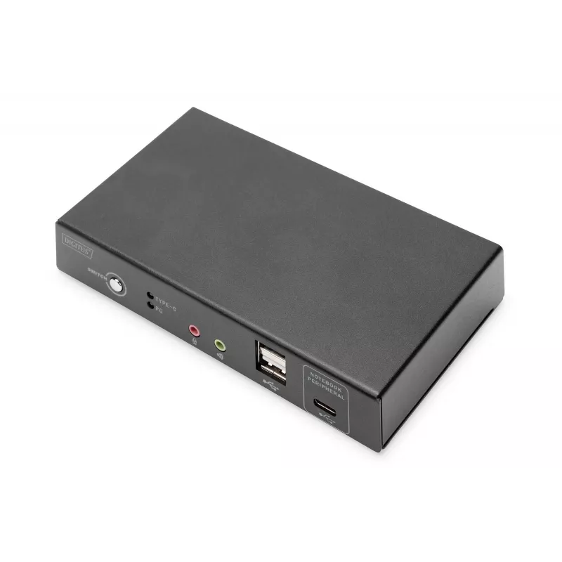 DIGITUS DS-12901 - Switch KVM/audio/USB - 4K 30 Hz, ingresso USB-C/USB/HDMI, uscita HDMI, rete