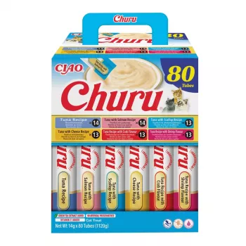 Cibo umido per gatti INABA Churu 80P ricetta tonno — 80 tubi x 14 g