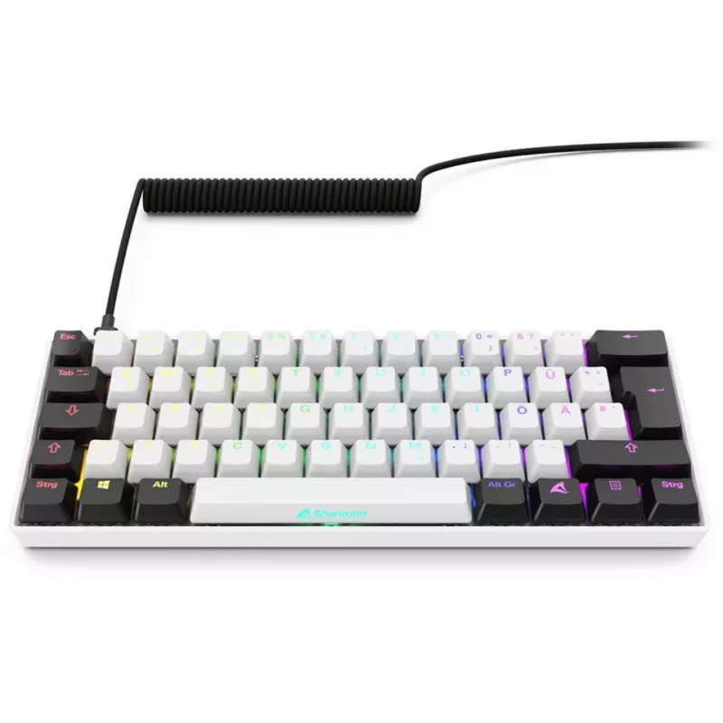 Sharkoon SGK50 S4 tastiera Home USB QWERTZ tedesco bianco RGB LED 60%