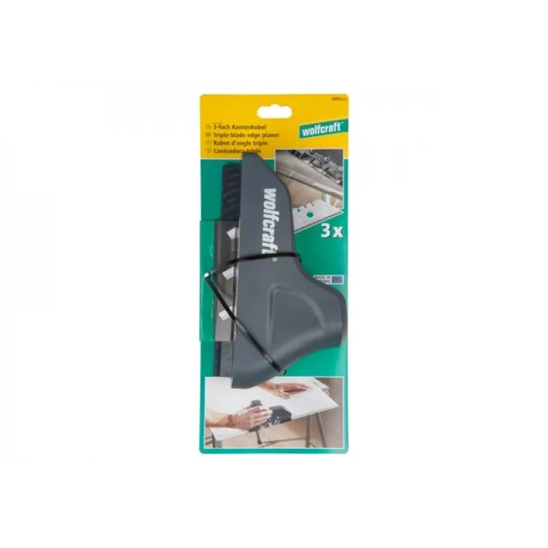 Pialla Wolfcraft pialla tripla per bordi 4009000 — grafite, lame trapezoidali, adatta per lastre di cartongesso