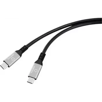 Renkforce cavo USB-C USB4 connettore maschio nero connettore in alluminio silicone (RF-6820206)