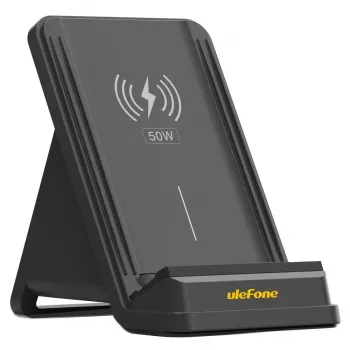 UleFone caricabatterie da interno per smartphone WCS01 – 50 W USB Type-C, ricarica rapida wireless, nero