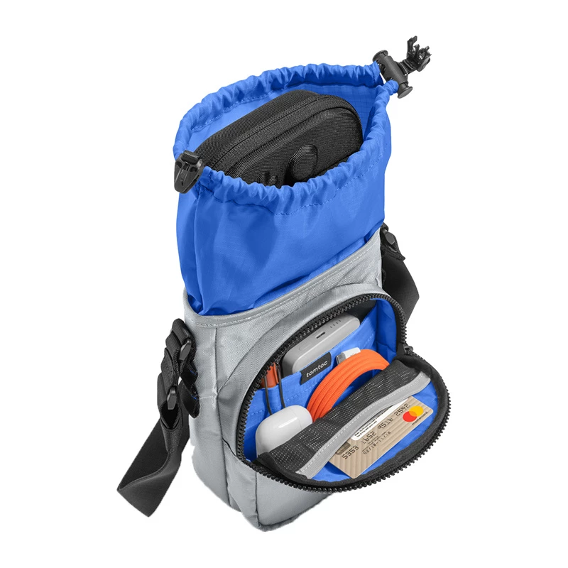 Borsa Tomtoc GameOn-G50 Switch 2 JoyCarry Sling grigio per accessori Nintendo Switch