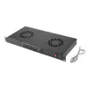 Lanberg AK-1502-B pannello di ventilazione per rack, 1U, 19 pollici, 2 ventole, termostato, LCD, 230 V, 483 x 192 x 44,45 mm, nero