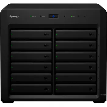 Case HDD/SSD Synology DX1222 12 unità 192 TB Nero