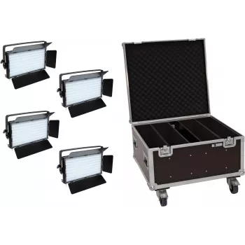 Set pannello LED EUROLITE PLL-480 CW/WW 4x con case – 4 unità, regolabili bianco freddo/caldo