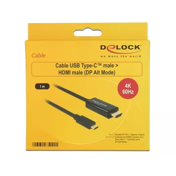Adattatore cavo video DeLOCK 85290 USB Type-C a HDMI 1m nero