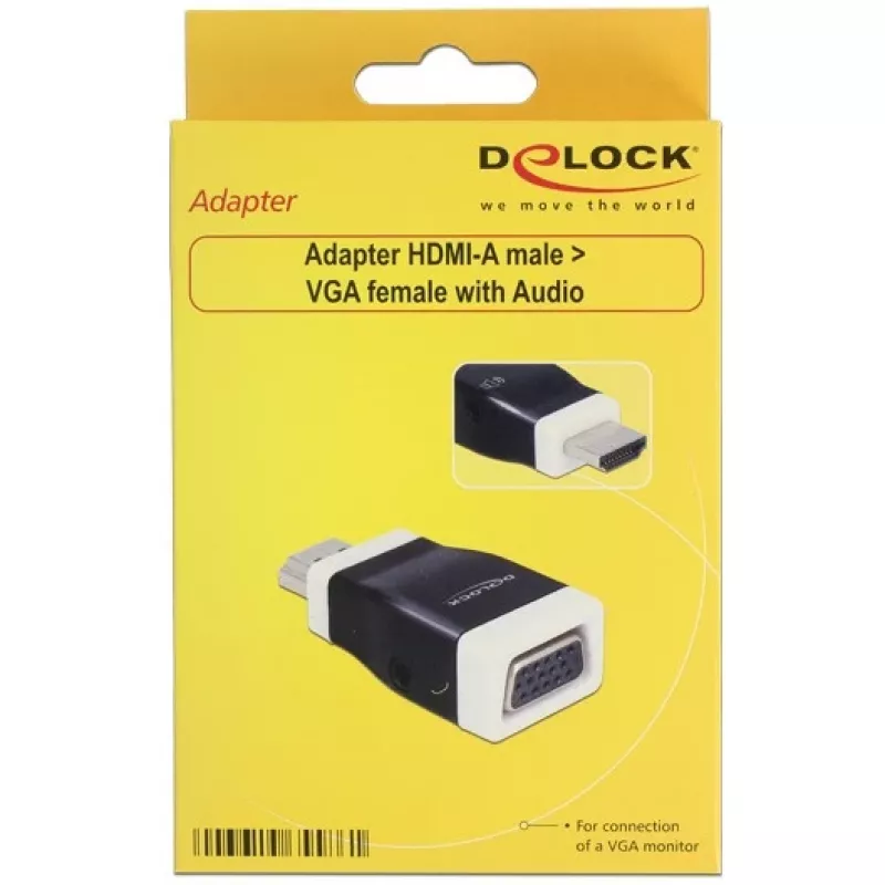 Adattatore per cavo DeLOCK 65586 HDMI-A a VGA nero bianco