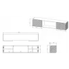 Mobile TV Cama LARA 183x35x37 bianco opaco + camino bianco
