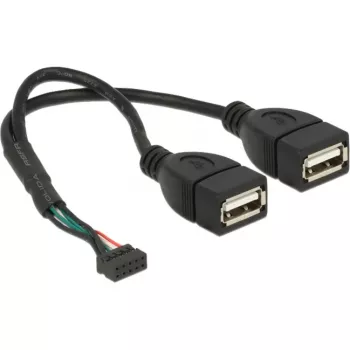 Cavo USB DeLOCK 84933 USB 2.0 0,2 m 2 x USB A nero