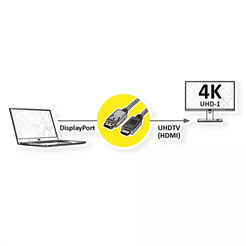 Cavo DisplayPort a HDMI ROLINE 11.04.5997-10, 3 m, nero