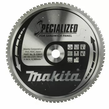 MAKITA LAMA CIRCOLARE 355x30x80Z SPECIALIZZATA PER PANNELLI SANDWICH