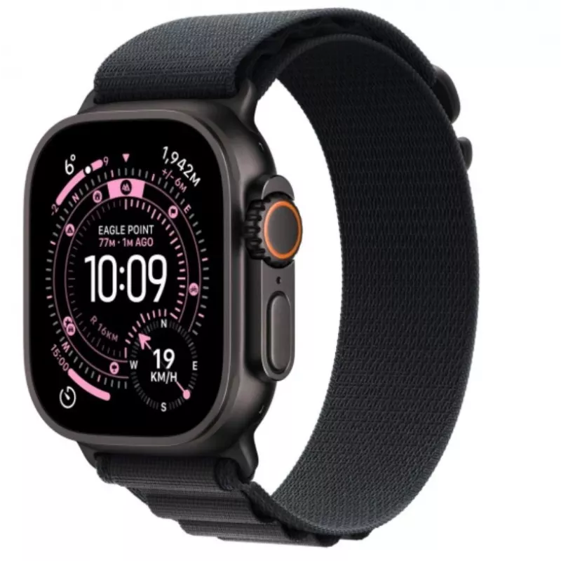 Smartwatch Apple Watch Ultra 3 GPS + Cellular 49mm cassa in titanio nero con cinturino Alpine Loop nero Large
