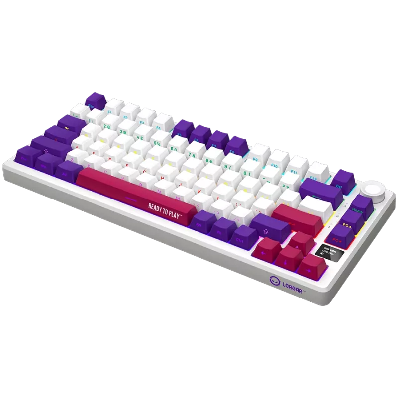LORGAR KBP7075W, tastiera da gaming meccanica wireless 75% Pro, bianco, layout EN