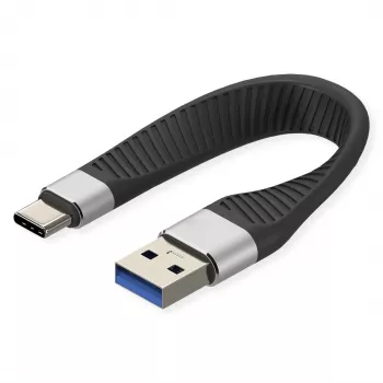 ROLINE cavo USB 3.2 Gen 2 in silicone C-A ST/ST 10Gbit/s Emark nero 11 cm 11 - cavo - digitale/dati