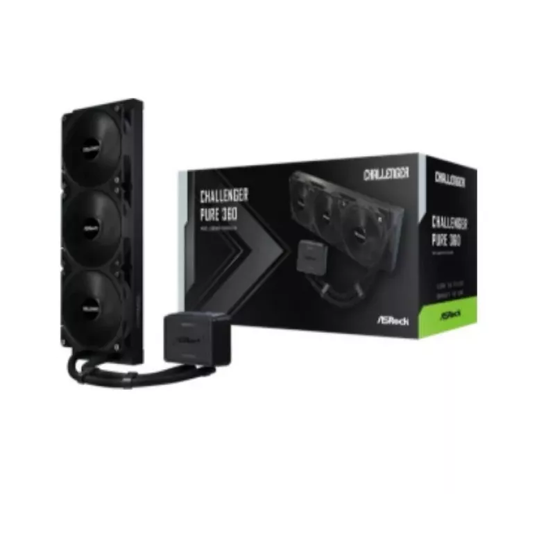 Dissipatore a liquido per CPU ASROCK Challenger Pure 360 nero — radiatore da 360 mm, AIO a circuito chiuso